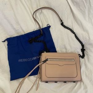 Rebecca Minkoff Beige Crossbody bag with black hardware